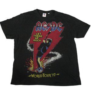 AC/DC T-shirt Junk Food Unisex Men Size XXL Black Rock Music World Tour 77